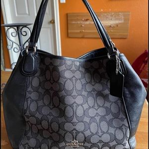 Black bucket Coach purse